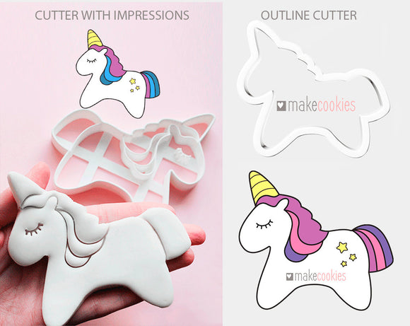 Unicorn with Heart Cookie Cutter, 3d printed, Valentine's Day, Love co –  Makecookies